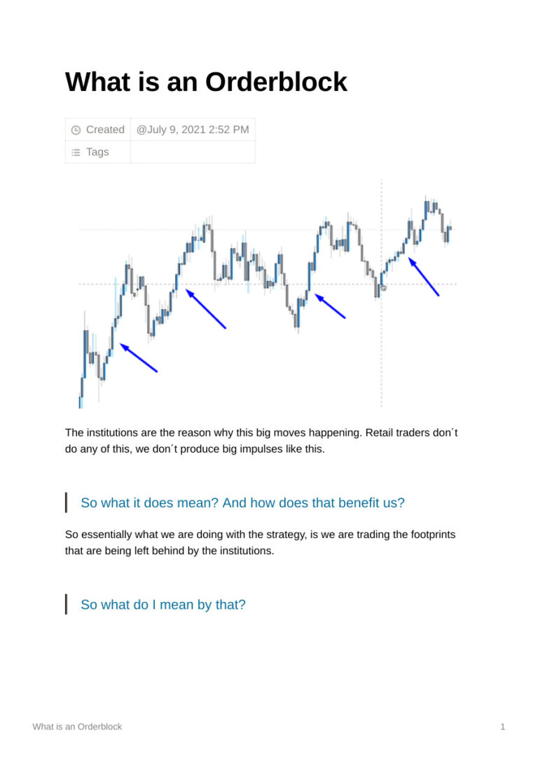 What is an Order Block (Old Course Lecture 1) PDF – Trading Education Series