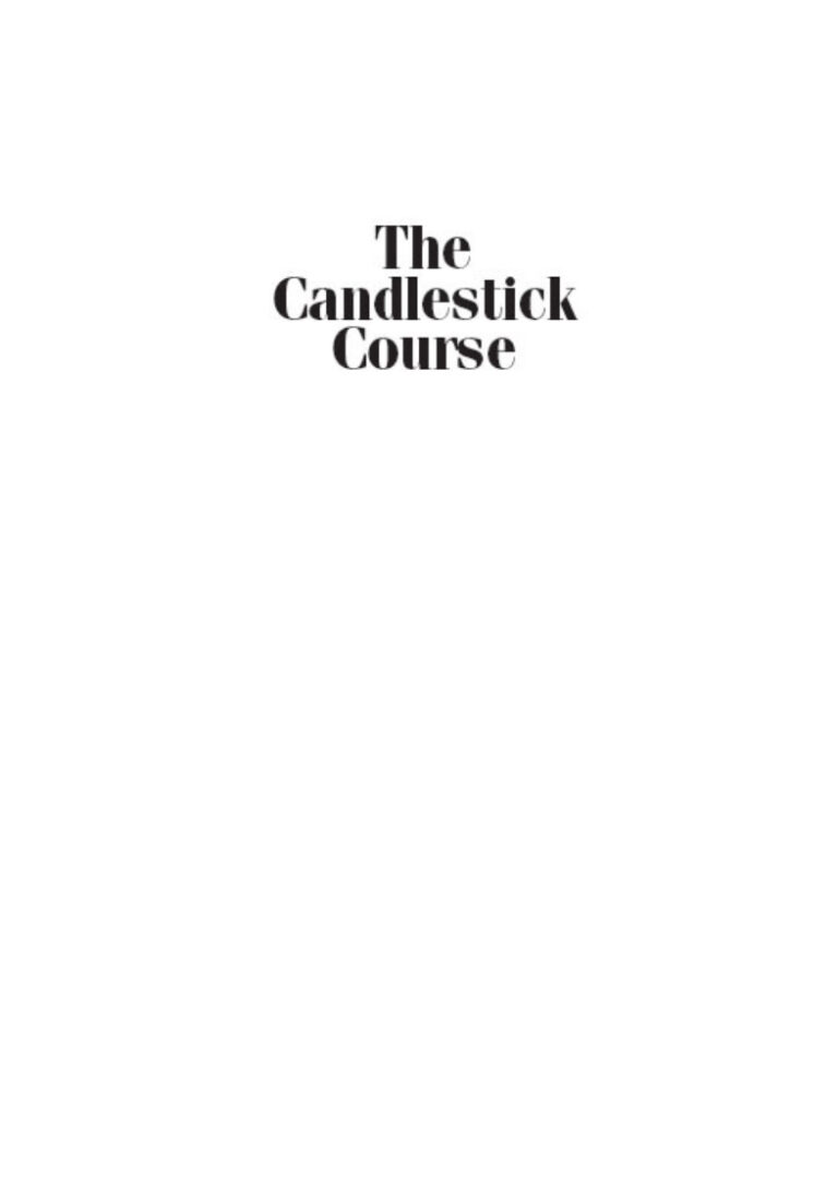 The Candlestick Course PDF – Steve Nison