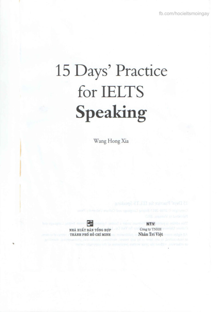 15 Day’s Practice for IELTS Speaking PDF – Unknown