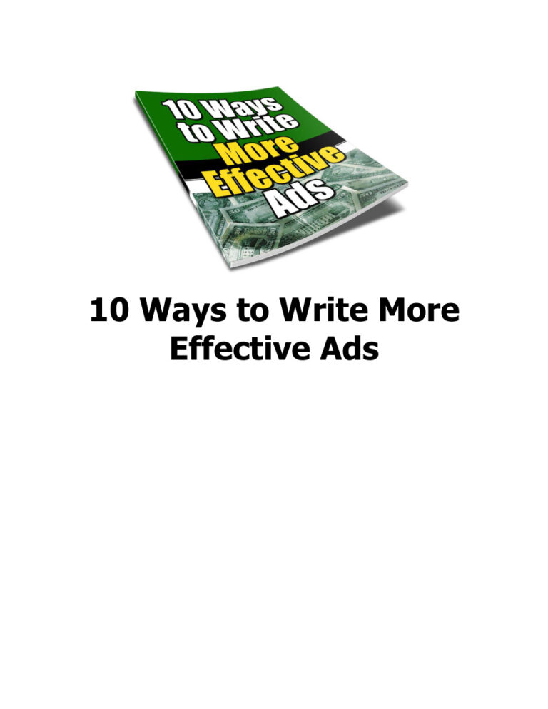10 Ways to Write More Effective Ads PDF – Unknown Author