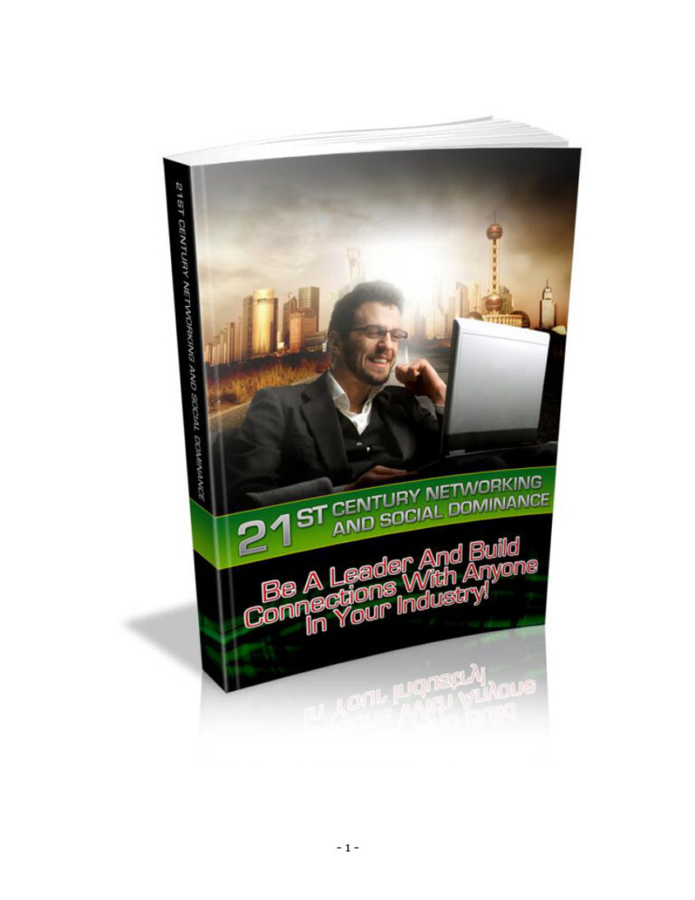 21st Century Networking and Social Dominance PDF – Unknown Author