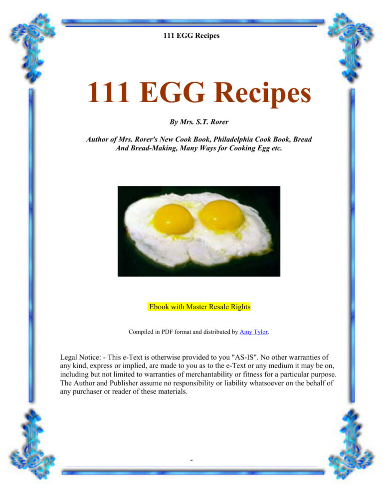 111 Egg Recipes PDF – Unknown Author
