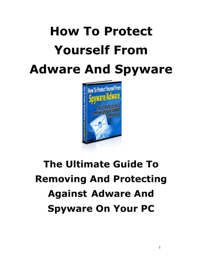 How to Protect Yourself from Adware and Spyware PDF – Unknown Author