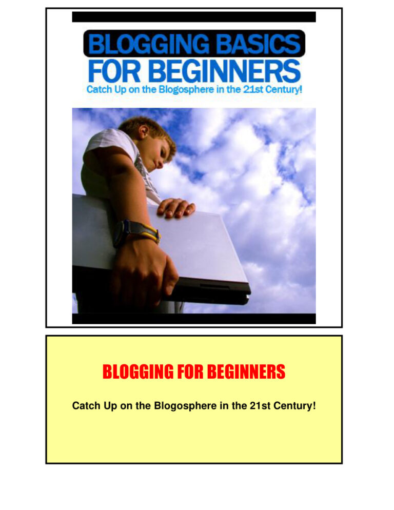 Blogging Basics for Beginners PDF – Unknown Author