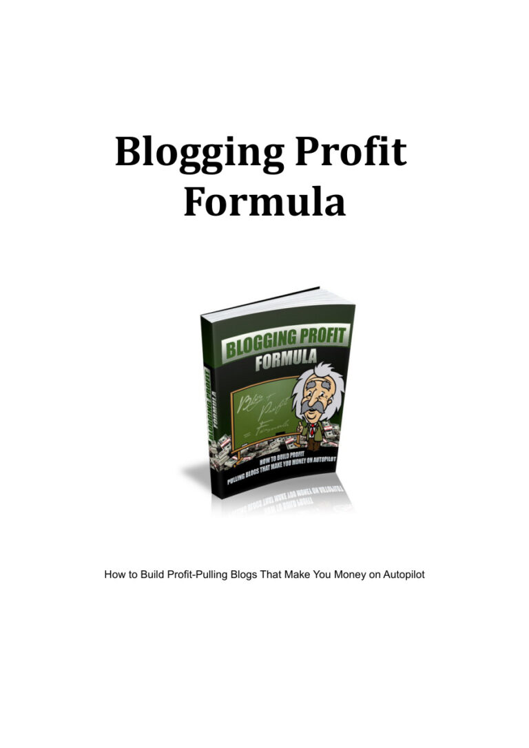 Blogging Profit Formula PDF – Unknown Author