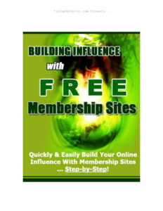 62cb67a7c7650 building influence with free membership sites Kitap Kapağı