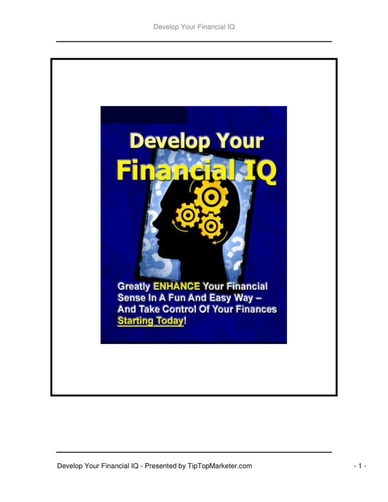 Develop Your Financial IQ PDF – Unknown Author