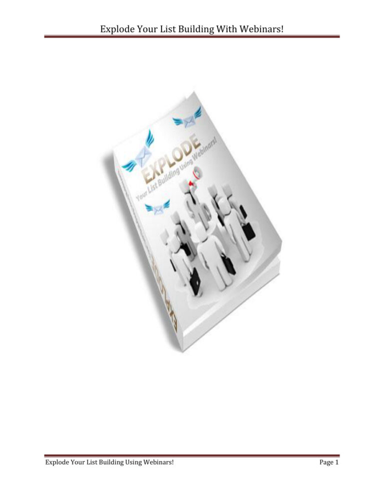 Explode Your List Building with Webinars PDF – Unknown Author