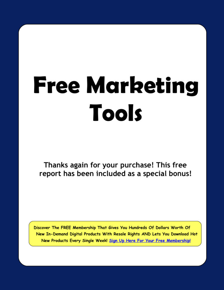 Free Marketing Tools PDF – Unknown Author