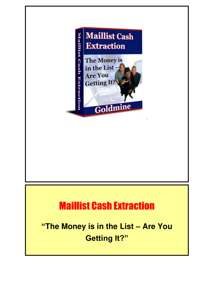 Maillist Cash Extraction Goldmine