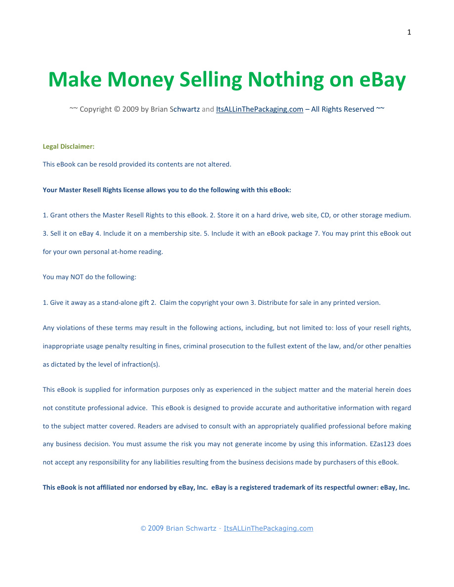 Make Money Selling Nothing on eBay