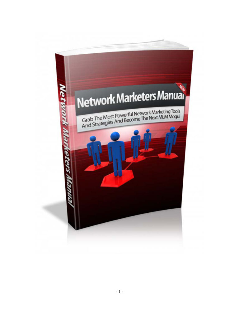 Network Marketer’s Manual PDF – Unknown Author