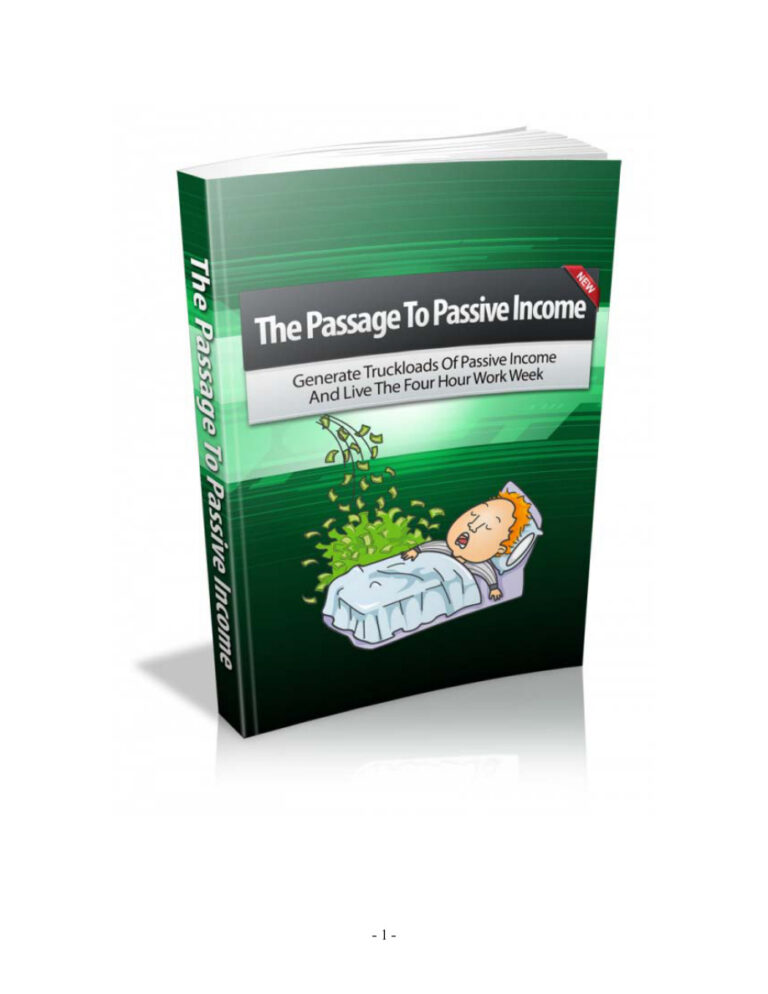The Passage to Passive Income PDF – Unknown Author