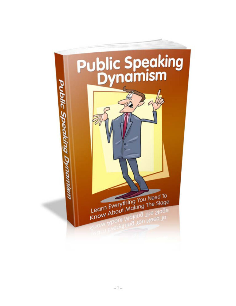 Public Speaking Dynamism PDF – Unknown Author