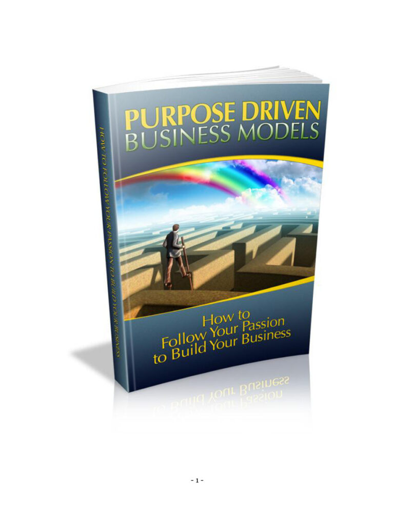 Purpose Driven Business Models PDF – Unknown Author