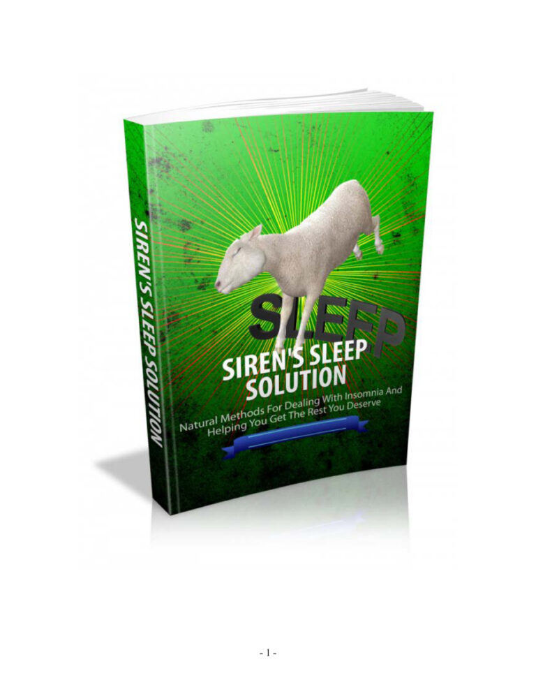 Siren’s Sleep Solution PDF – Unknown Author