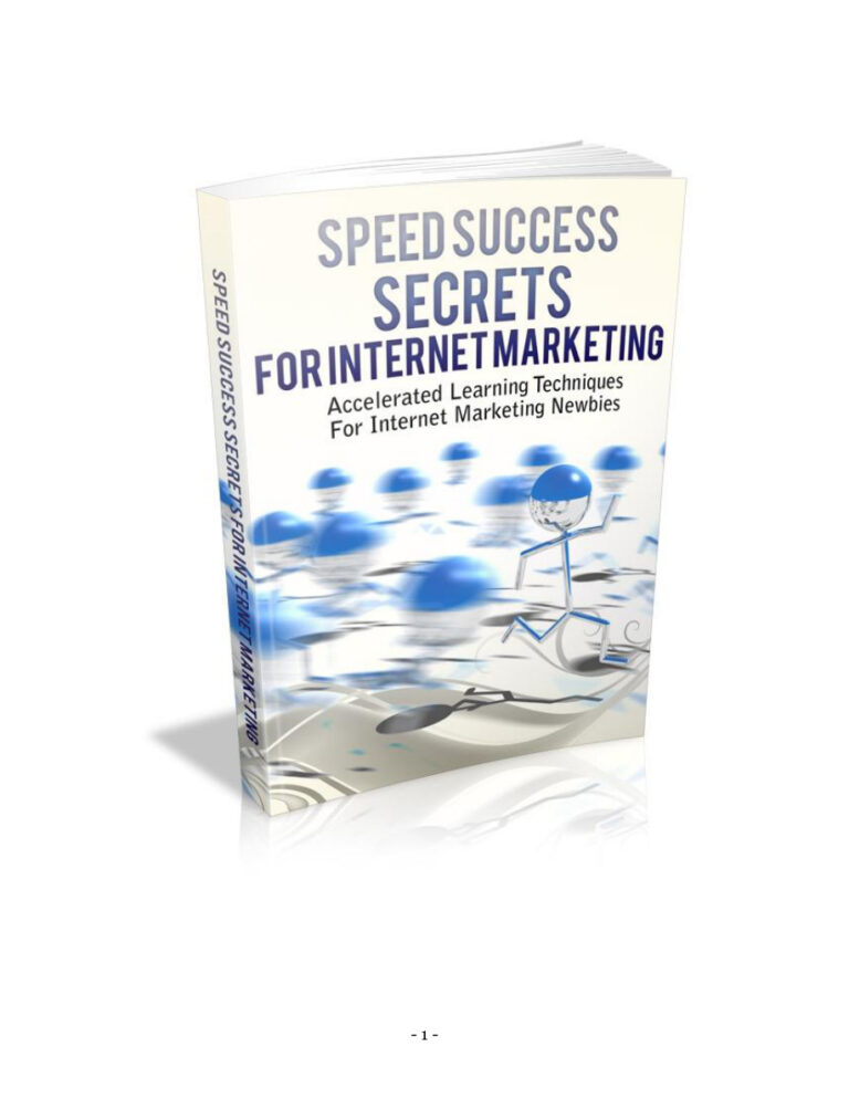 Speed Success Secrets for Internet Marketing PDF – Unknown Author