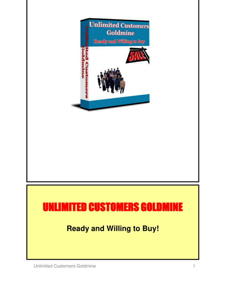 Unlimited Customers Goldmine PDF – Unknown Author