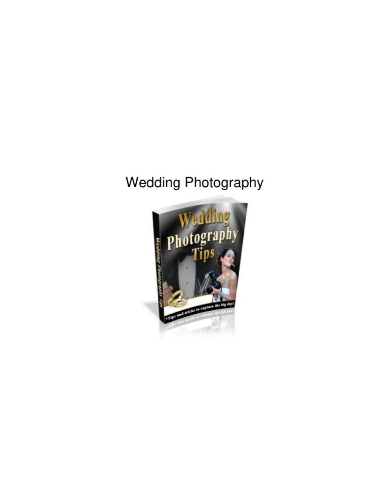 Wedding Photography Tips PDF – Unknown Author