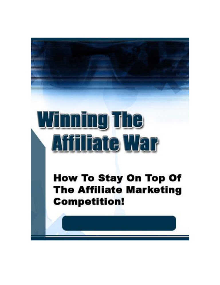 Winning the Affiliate War PDF – Unknown Author