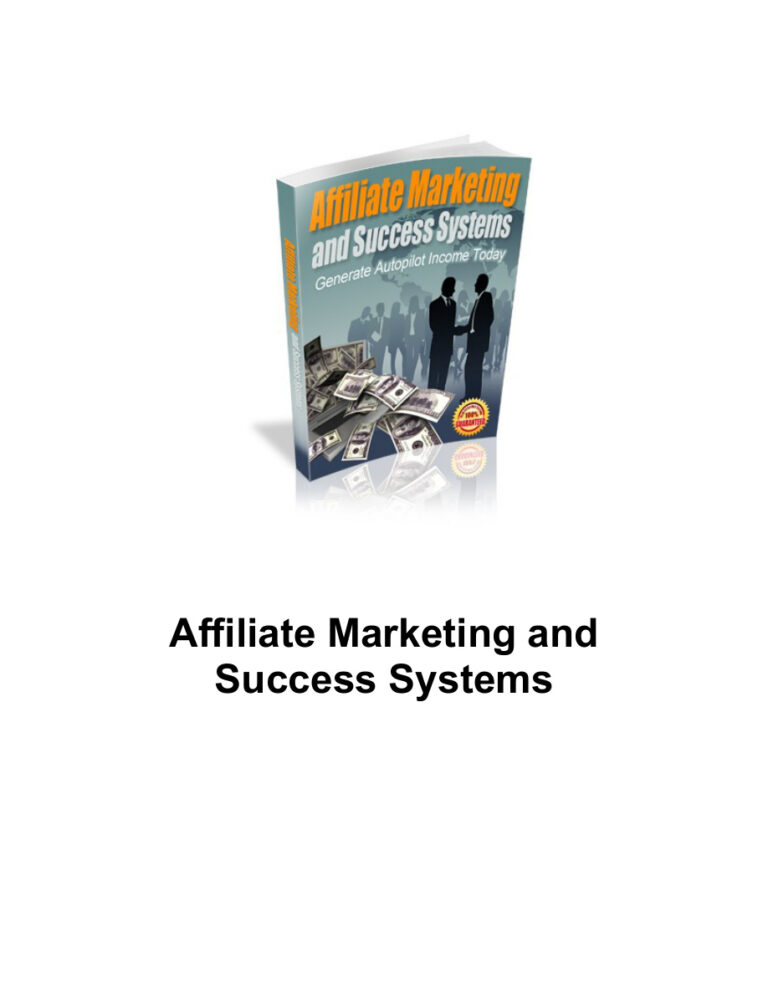 Affiliate Marketing and Success Systems PDF – Unknown Author