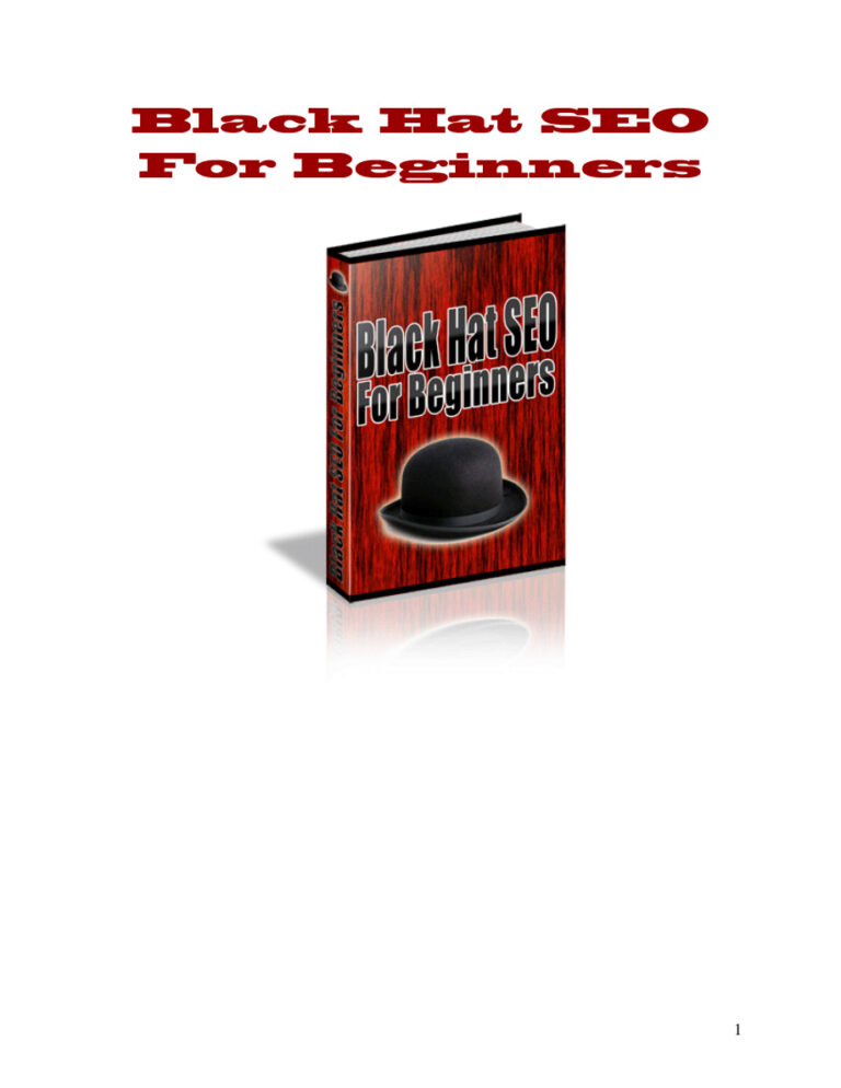 Black Hat SEO for Beginners PDF – Unknown Author