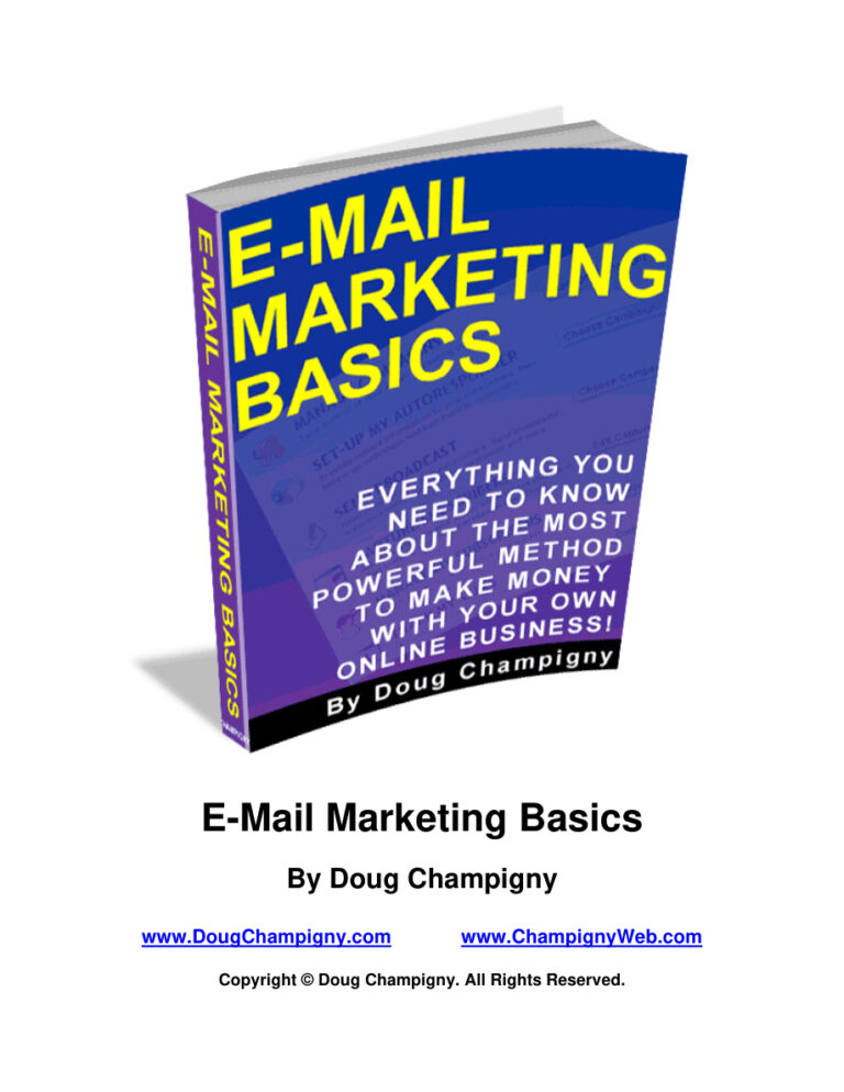 E-mail Marketing Basics PDF – Unknown Author