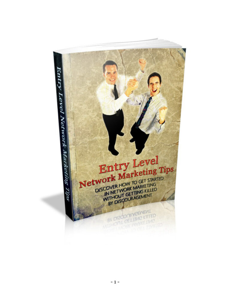 Entry Level Network Marketing Tips PDF – Unknown Author