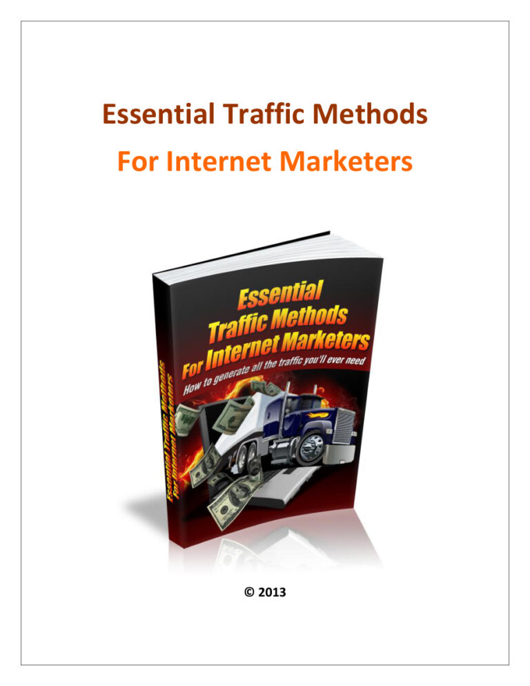 Essential Traffic Methods for Internet Marketers PDF – Unknown Author