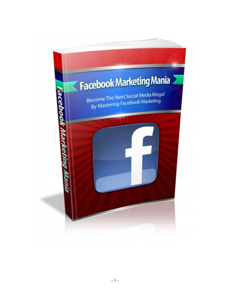Facebook Marketing Mania PDF – Unknown Author