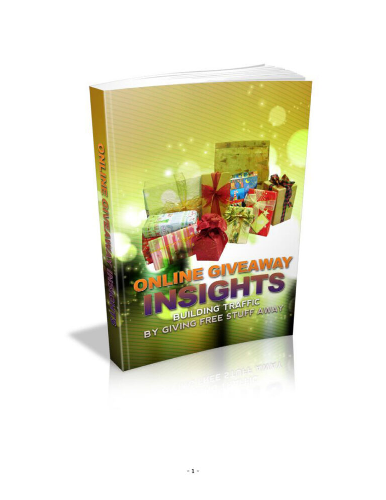 Online Giveaway Insights (Edition 1) PDF – Unknown Author