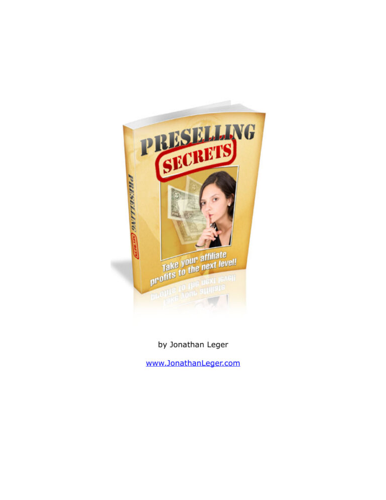 Preselling Secrets PDF – Unknown Author