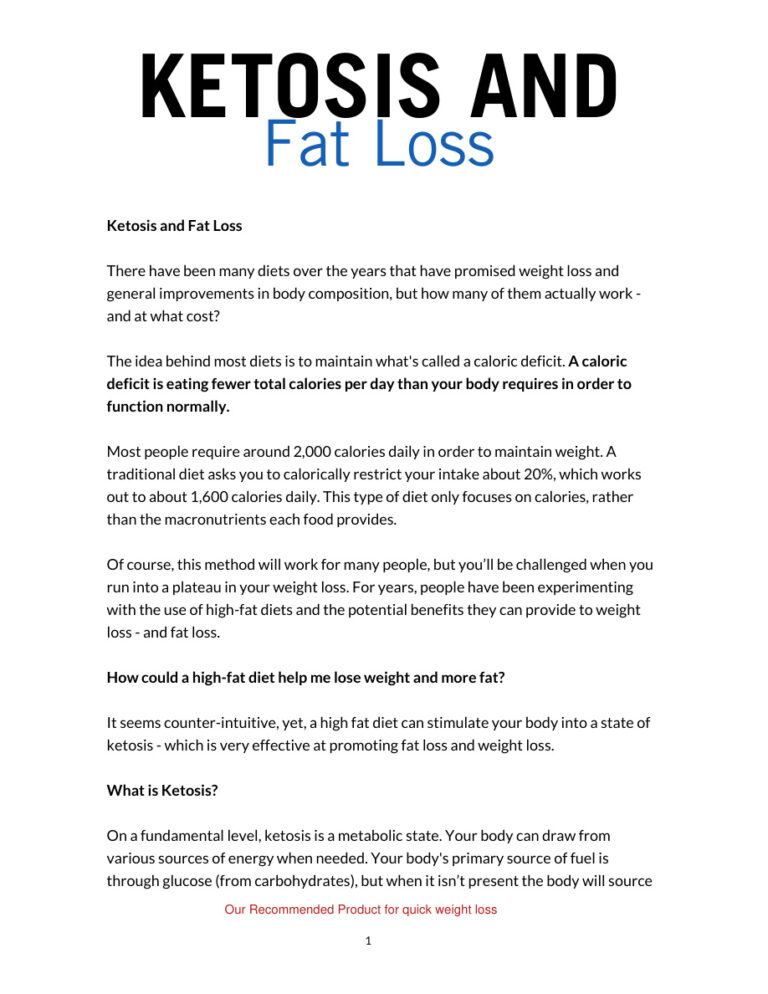 Ketosis and Fat Loss PDF – Unknown Author