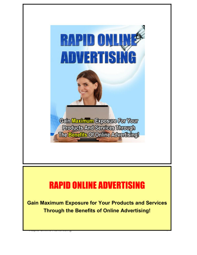 Rapid Online Advertising PDF – Unknown Author