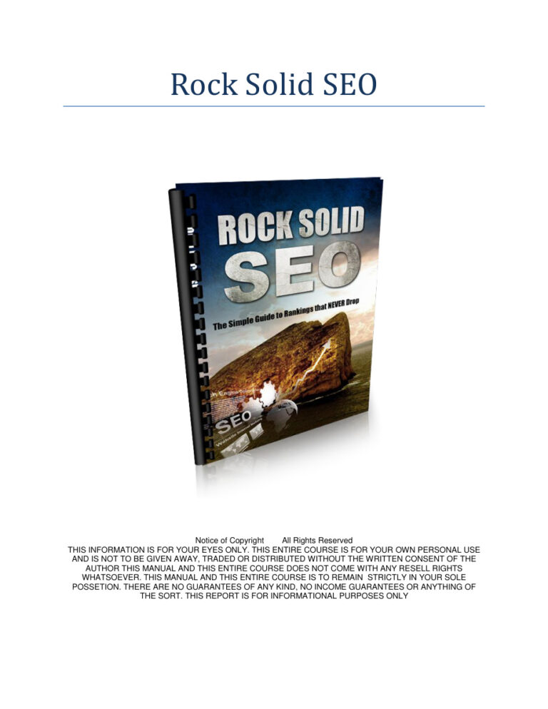 Rock Solid SEO PDF – Unknown Author