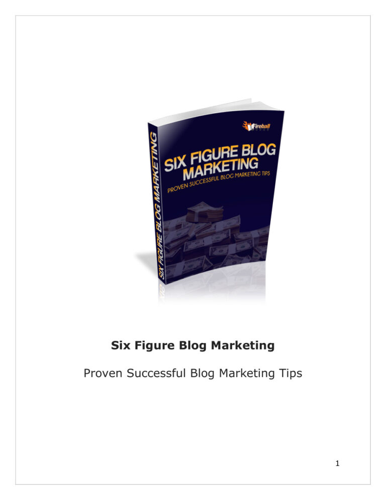 Six-Figure Blog Marketing (Edition 1) PDF – Unknown Author
