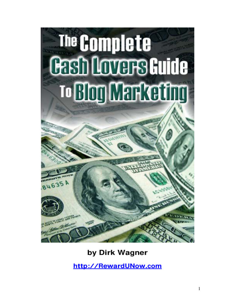 The Complete Cash Lover’s Guide to Blog Marketing PDF – Unknown Author