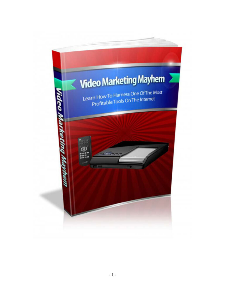 Video Marketing Mayhem PDF – Unknown Author