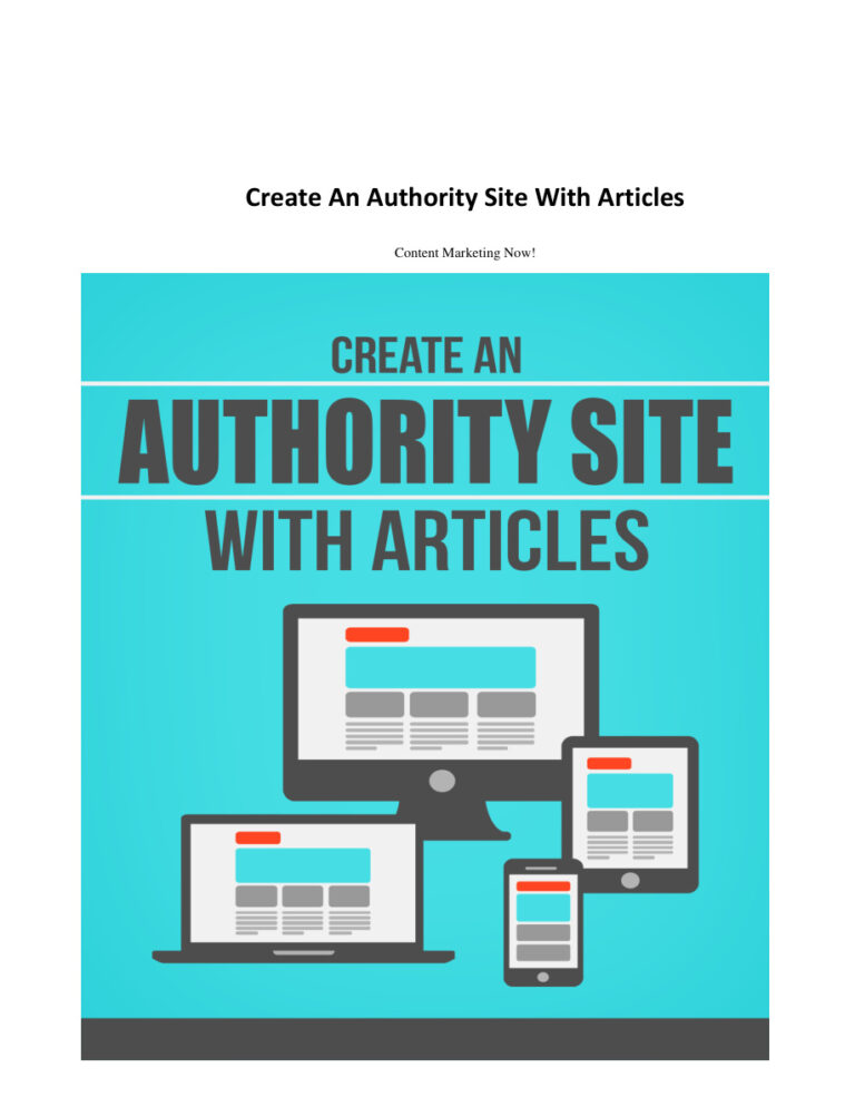 Create an Authority Site with Articles PDF – Unknown Author