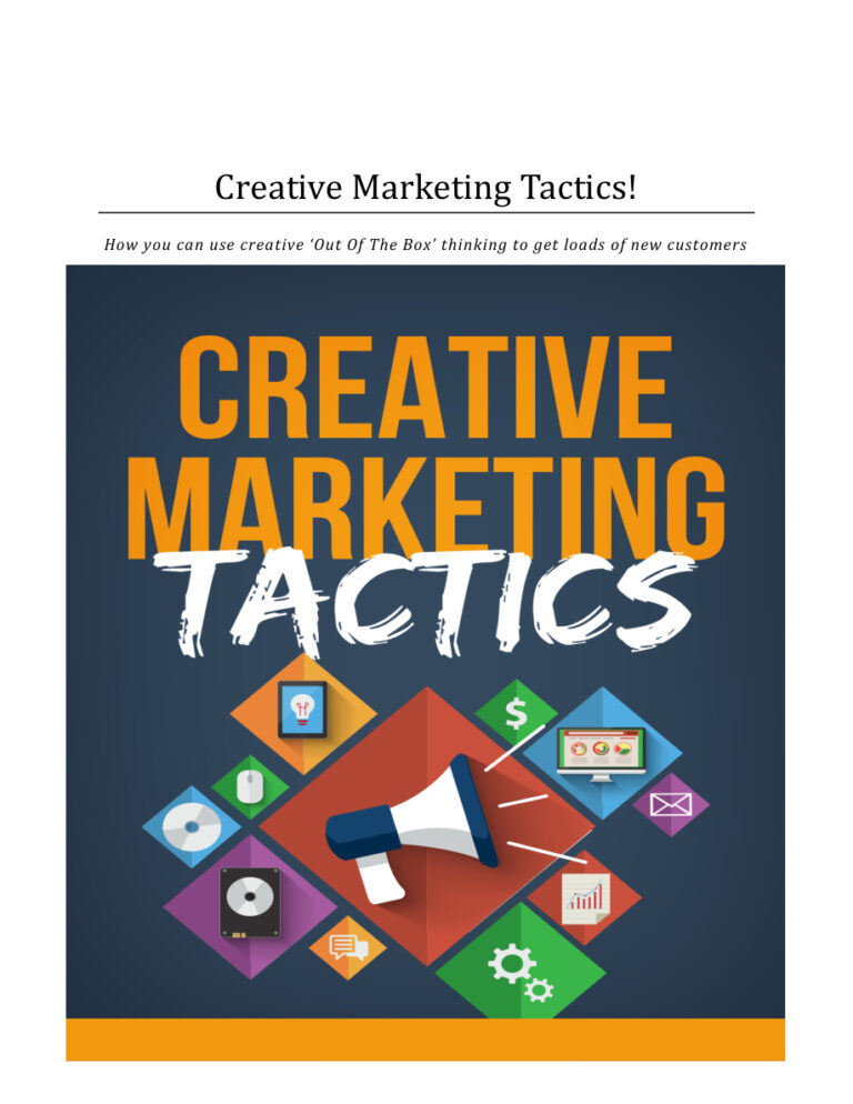 Creative Marketing Tactics PDF – Unknown Author
