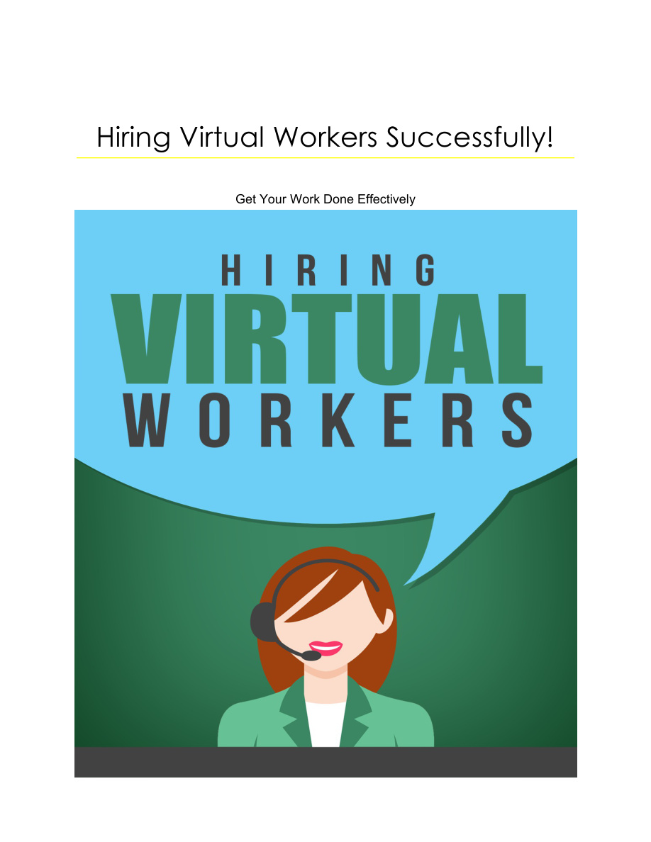 Hiring Virtual Workers