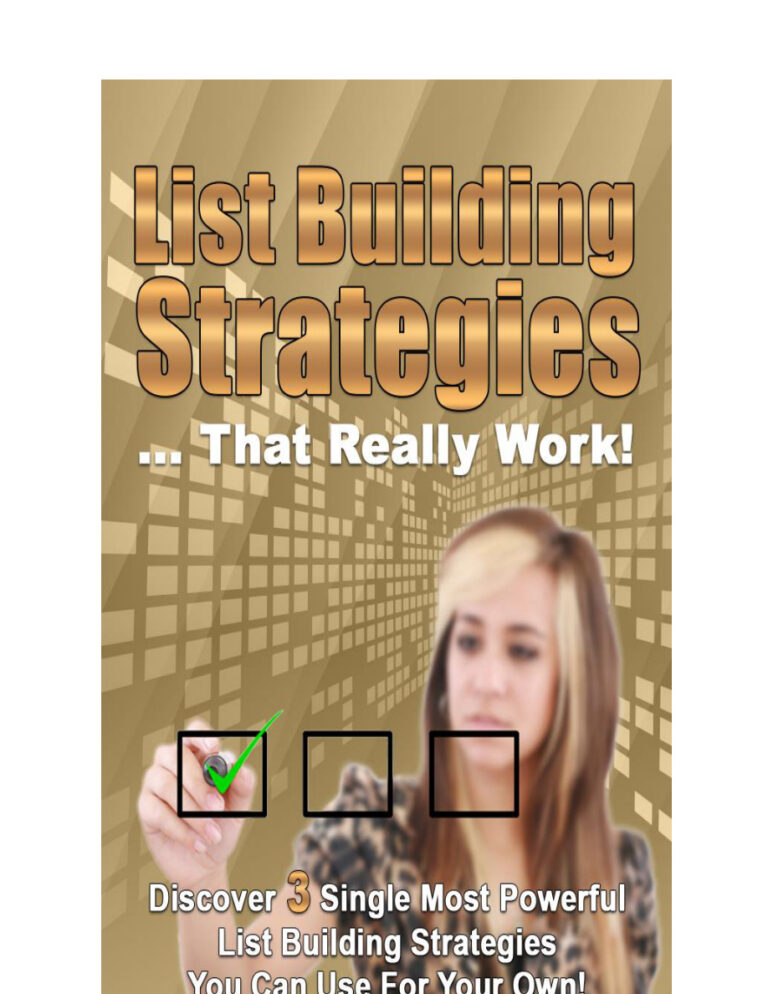 List Building Strategies PDF – Unknown Author