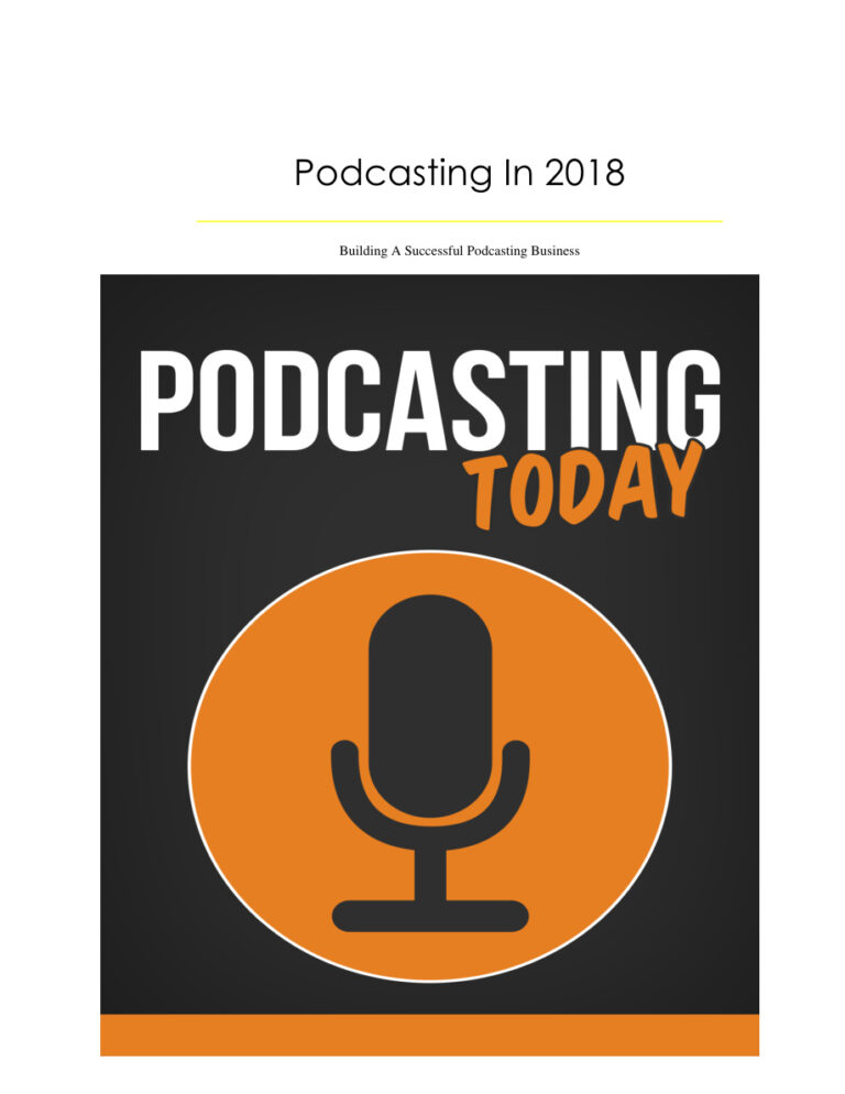 Podcasting Today PDF – Unknown Author