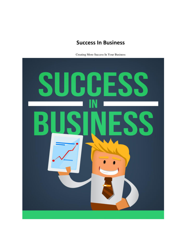 Success in Business PDF – Unknown Author