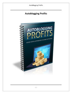 630263f7a6373 autoblogging profits Kitap Kapağı