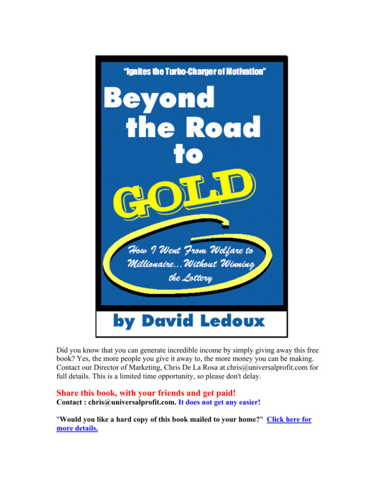 Beyond the Road to Gold PDF Download – Unknown Author