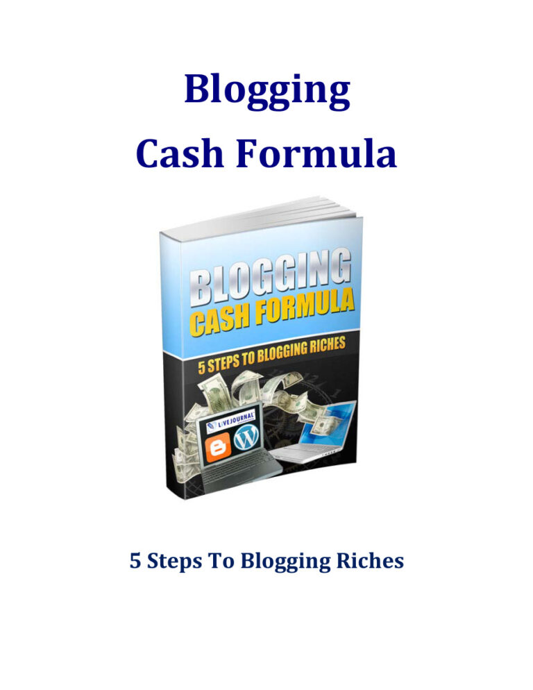 Blogging Cash Formula PDF Download – Unknown Author