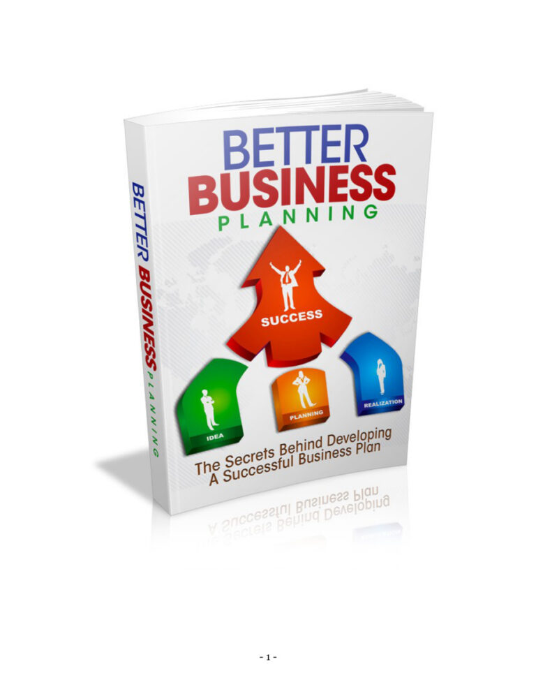 Better Business Planning PDF Download – Unknown Author