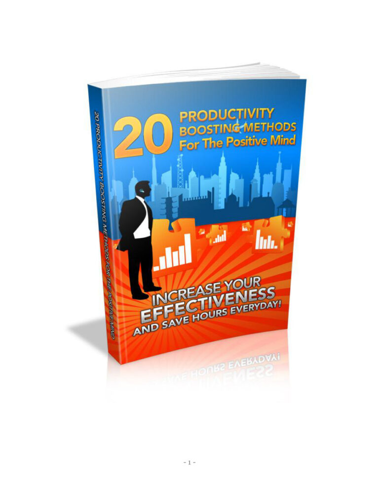 20 Productivity Boosting Methods for the Methods Mind PDF Download – Unknown Author