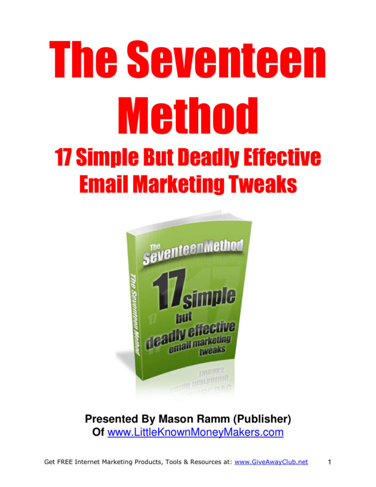 The Seventeen Method PDF Download – Unknown Author